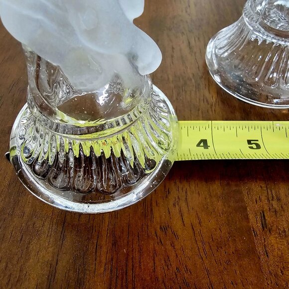 2 Victorian Glass Cherub Candle Holders Angel Candlesticks Set regency cottage - Picture 7 of 8